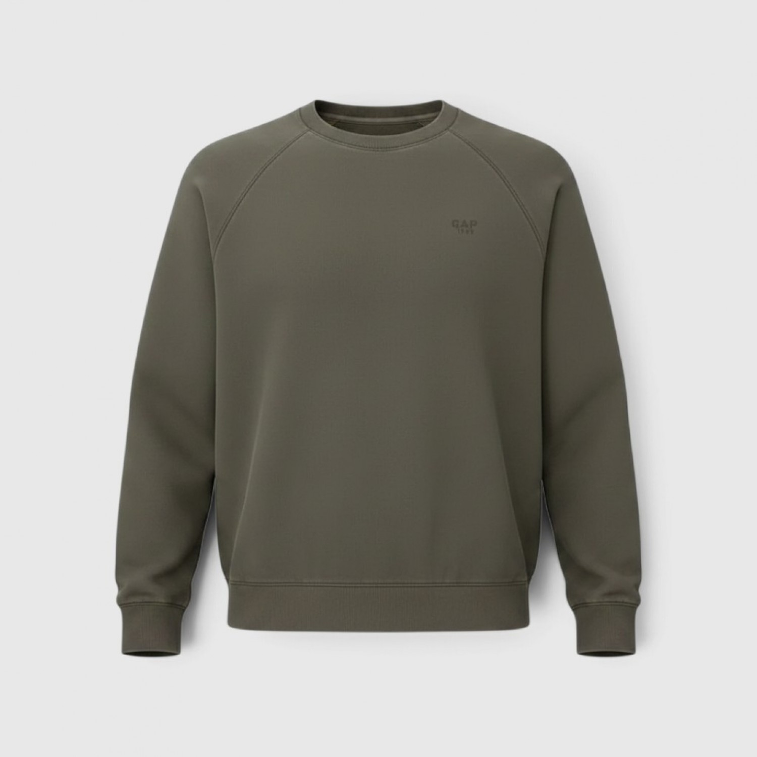 GAP Minimal Logo Crewneck Φούτερ Χακί / Pre-Owned
